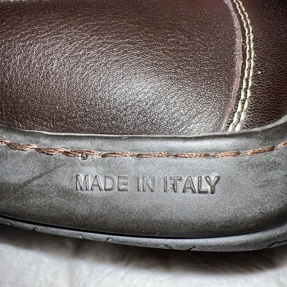 Donald Pliner Eleo‎ I08 Brown  Leather Mens Loafers Stitching Size 11M 11